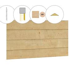 Zweeds rabat plankenset vuren bij topgevel t.b.v. zadeldak Excellent XXL, kleurloos geïmpregneerd.