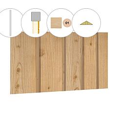 Banddeel plankenset vuren bij topgevel t.b.v. zadeldak Excellent XXL, kleurloos geïmpregneerd.