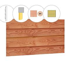 Zweeds rabat douglas enkelzijdige wand C, 278,5 x 224 cm, kleurloos geïmpregneerd.