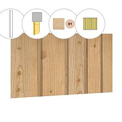 Banddeel vuren enkelzijdige wand B, 228,5 x 224 cm, kleurloos geïmpregneerd.