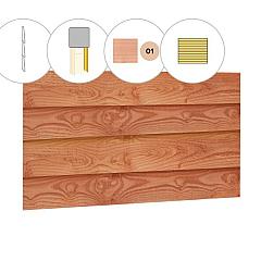 Zweeds rabat plankenset douglas bij wand D, 328,5 x 224 cm, kleurloos geïmpregneerd.