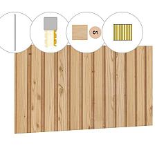 Rhombusprofiel plankenset vuren bij wand B, 228,5 x 224 cm, kleurloos geïmpregneerd.