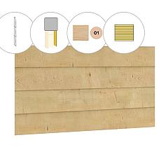 Zweeds rabat plankenset vuren bij wand C, 278,5 x 224 cm, kleurloos geïmpregneerd.