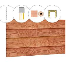 Zweeds rabat plankenset douglas bij voorwand C, t.b.v. dubbele deur, 278,5 x 285 cm, kleurloos geïmpregneerd.