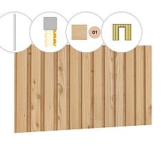 Rhombusprofiel plankenset vuren bij voorwand B, t.b.v. enkele deur, 228,5 x 285 cm, kleurloos geïmpregneerd.