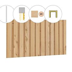 Rhombusprofiel plankenset vuren bij voorwand C, t.b.v. dubbele deur, 278,5 x 285 cm, kleurloos geïmpregneerd.