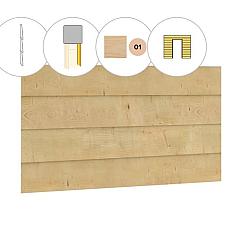 Zweeds rabat plankenset vuren bij voorwand A, t.b.v. enkele deur, 178,5 x 285 cm, kleurloos geïmpregneerd.