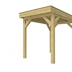 Buitenverblijf plat dak Premium I, vuren, basismodel L/A, 207x307 cm, groen geïmpregneerd.