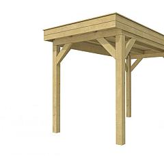 Buitenverblijf plat dak Premium I, vuren, basismodel XXL/A, 207x399 cm, groen geïmpregneerd.