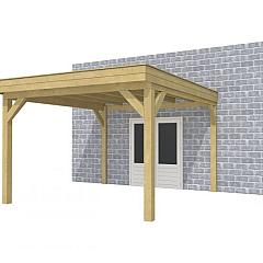 Buitenverblijf aan huis Premium I, vuren, basismodel XXL/D, 357x392 cm, groen geïmpregneerd.