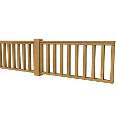 Hekwerk recht douglas type D, 328,5 x 73 cm, groen geïmpregneerd.