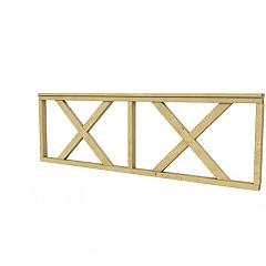 Hekwerk met kruis vuren type B, 228,5 x 73 cm, groen geïmpregneerd.