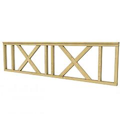 Hekwerk met kruis vuren type C, 278,5 x 73 cm, groen geïmpregneerd.