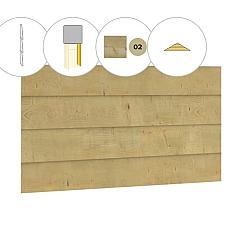 Zweeds rabat plankenset vuren bij topgevel t.b.v. zadeldak Excellent XXL, groen geïmpregneerd.