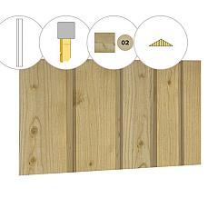 Banddeel vuren enkelzijdige topgevel t.b.v. zadeldak Excellent XXL, groen geïmpregneerd.