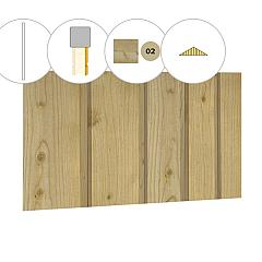 Banddeel plankenset vuren bij topgevel t.b.v. zadeldak Excellent XXL, groen geïmpregneerd.