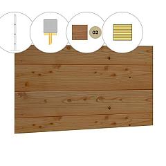 Blokhutprofiel douglas achterwand A, 178,5 x 186 cm, groen geïmpregneerd.
