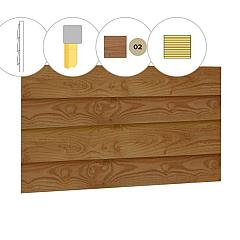 Zweeds rabat douglas enkelzijdige wand C, 278,5 x 224 cm, groen geïmpregneerd.