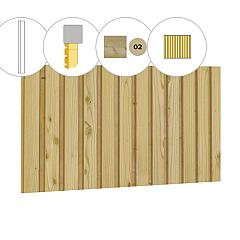 Rhombusprofiel vuren enkelzijdige wand B, 228,5 x 224 cm, groen geïmpregneerd.