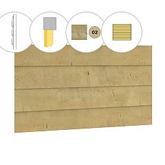 Zweeds rabat vuren enkelzijdige wand C, 278,5 x 224 cm, groen geïmpregneerd.