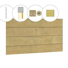 Zweeds rabat plankenset vuren bij achterwand C, 278,5 x 125 cm, groen geïmpregneerd.