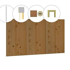 Halfhouts rabat plankenset douglas bij wand D, t.b.v. dubbele deur, 328,5 x 224 cm, groen geïmpregneerd.