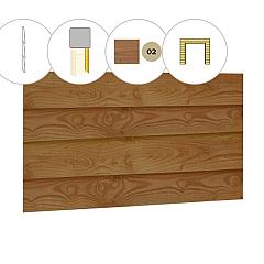 Zweeds rabat plankenset douglas bij voorwand B, t.b.v. dubbele deur, 228,5 x 285 cm, groen geïmpregneerd.