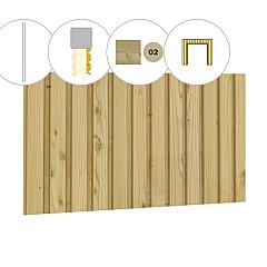 Rhombusprofiel plankenset vuren bij voorwand C, t.b.v. dubbele deur, 278,5 x 285 cm, groen geïmpregneerd.