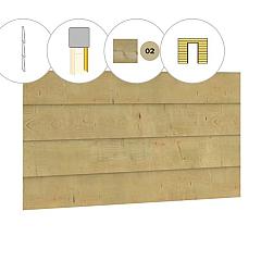 Zweeds rabat plankenset vuren bij voorwand C, t.b.v. enkele deur, 278,5 x 285 cm, groen geïmpregneerd.