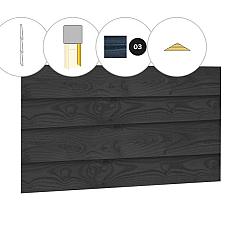 Zweeds rabat plankenset douglas bij topgevel t.b.v. zadeldak Excellent XXL, zwart geïmpregneerd.