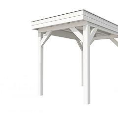 Buitenverblijf plat dak Premium I, vuren, basismodel L/A, 207x307 cm, wit gespoten.
