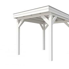 Buitenverblijf plat dak Premium I, vuren, basismodel L/B, 257x307 cm, wit gespoten.