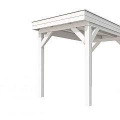 Buitenverblijf plat dak Premium I, vuren, basismodel XL/A, 207x357 cm, wit gespoten.