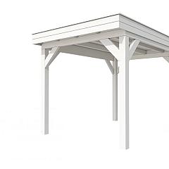 Buitenverblijf plat dak Premium I, vuren, basismodel XL/B, 257x357 cm, wit gespoten.