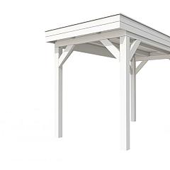 Buitenverblijf plat dak Premium I, vuren, basismodel XXL/A, 207x399 cm, wit gespoten.