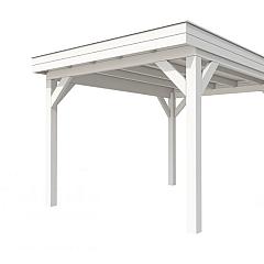 Buitenverblijf plat dak Premium I, vuren, basismodel XXL/C, 307x399 cm, wit gespoten.