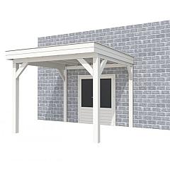 Buitenverblijf aan huis Premium I, vuren, basismodel L/C, 307x299 cm, wit gespoten.