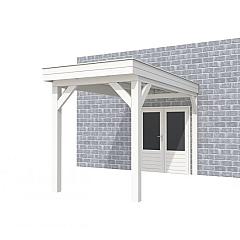 Buitenverblijf aan huis Premium I, vuren, basismodel XXL/A, 207x392 cm, wit gespoten.