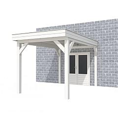 Buitenverblijf aan huis Premium I, vuren, basismodel XXL/B, 257x392 cm, wit gespoten.