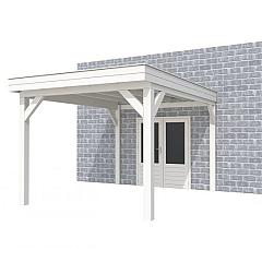 Buitenverblijf aan huis Premium I, vuren, basismodel XXL/C, 307x392 cm, wit gespoten.