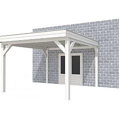 Buitenverblijf aan huis Premium I, vuren, basismodel XXL/D, 357x392 cm, wit gespoten.