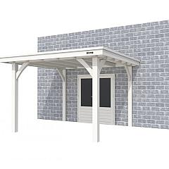 Buitenverblijf aan huis Excellent I, vuren, basismodel L/C, 307x299 cm, wit gespoten.