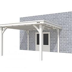 Buitenverblijf aan huis Excellent I, vuren, basismodel XXL/D, 357x392 cm, wit gespoten.