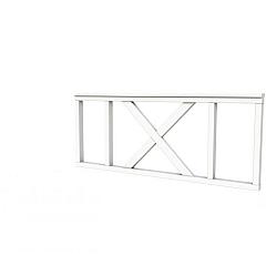 Hekwerk met kruis vuren type A, 178,5 x 73 cm, wit gespoten.