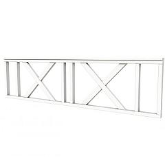 Hekwerk met kruis vuren type C, 278,5 x 73 cm, wit gespoten.