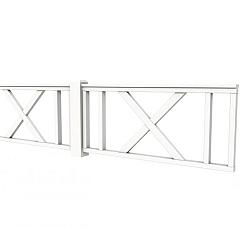 Hekwerk met kruis vuren type D, 328,5 x 73 cm, wit gespoten.