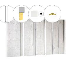 Banddeel vuren enkelzijdige topgevel t.b.v. kapschuur Excellent XXL, wit gespoten.