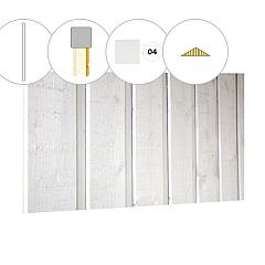 Banddeel plankenset vuren bij topgevel t.b.v. zadeldak Excellent XXL, wit gespoten.