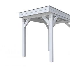 Buitenverblijf plat dak Premium I, vuren, basismodel L/A, 207x307 cm, lichtgrijs gespoten.