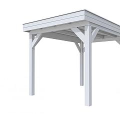 Buitenverblijf plat dak Premium I, vuren, basismodel XL/B, 257x357 cm, lichtgrijs gespoten.